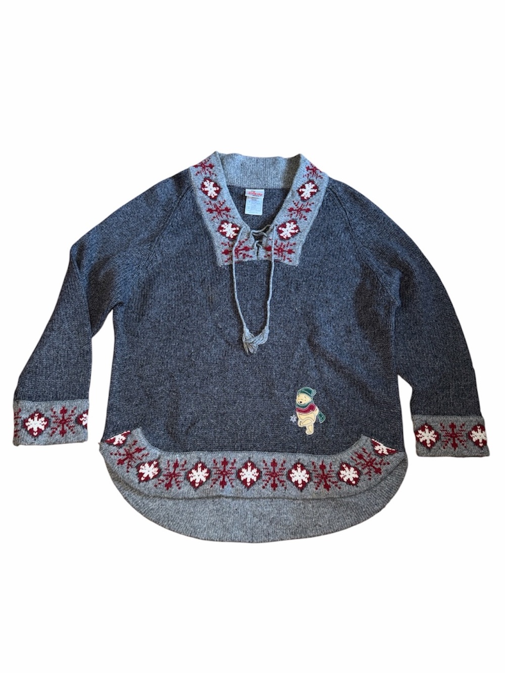 Vintage Disney Store Winnie the Pooh Fair Isle Wool Blend Knit Sweater